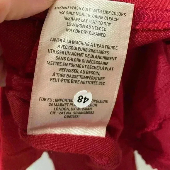 Maeve by Anthropologie Red Lincoln Center Knee Length Fit to Flare Dress Medium - Picture 6 of 8